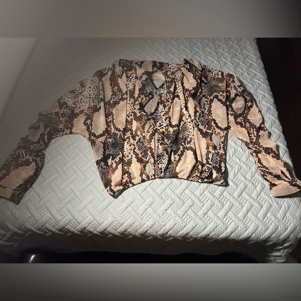Express Black and Gray Snakeskin Blouse